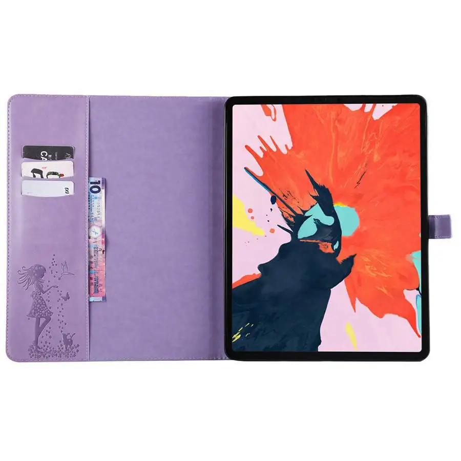 Чехол с тиснением для девочек и кошек для iPad Pro 12,9, тонкий чехол-подставка из искусственной кожи для iPad Pro 12,9 3rd Gen+ пленка+ ручка
