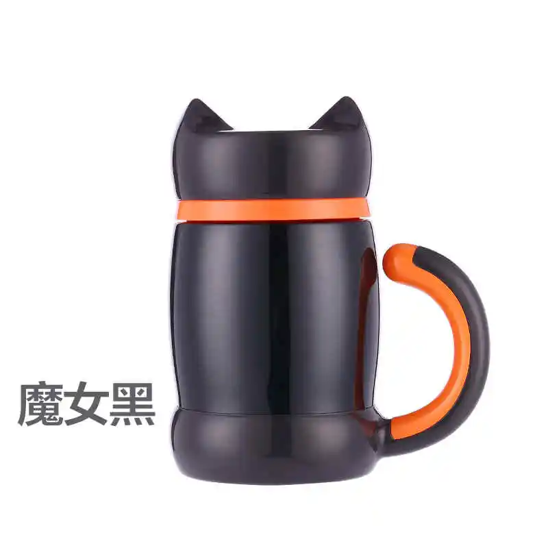 RUIDA 420 мл модные кружка с изображением кошачьей мордочки двойной нержавеющая