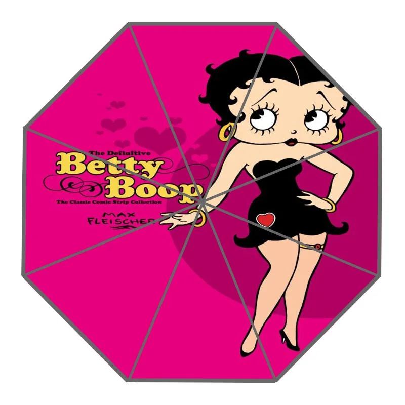 Высокое качество 3 складной зонт Betty Boop автоматический модный креативный индивидуальный зонтик для мужчин и женщин - Цвет: Сливовый