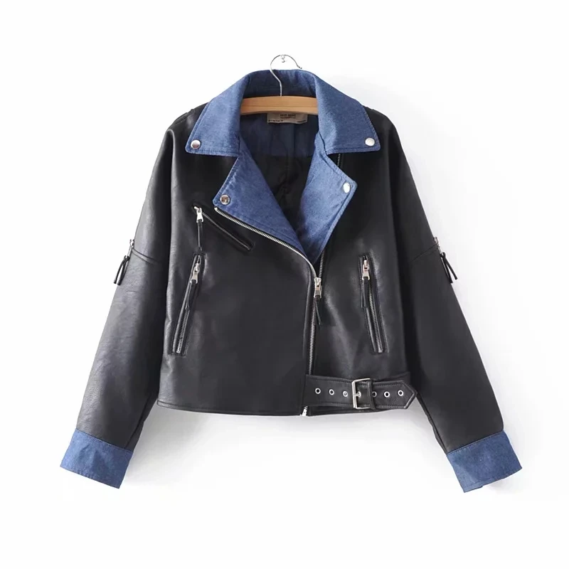Aelegantmis New Pu Leather Jacket Women Fashion Loose Faux Leather Biker Jacket Black Soft Jacket Ladies Zipper Basic Coat