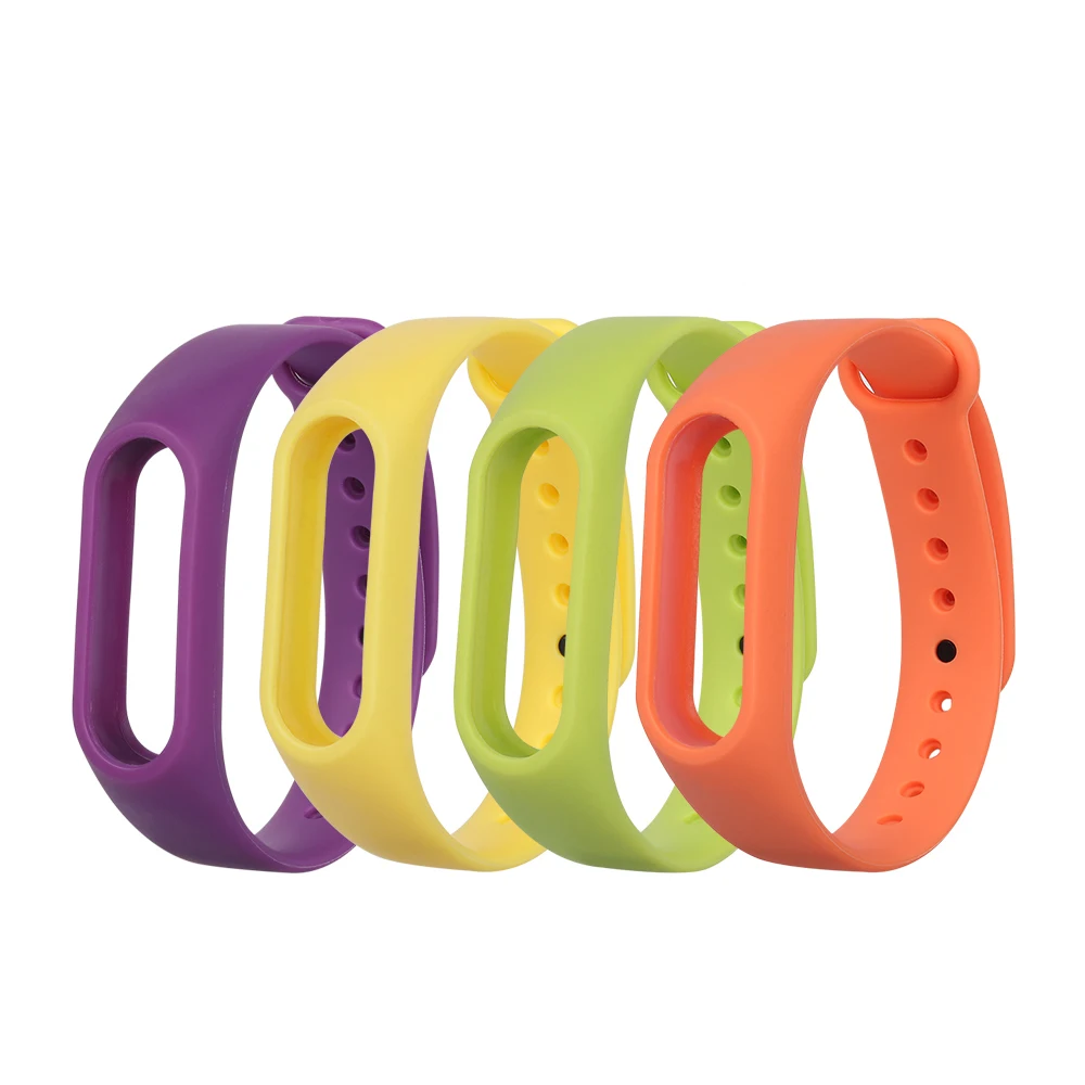 1 шт. Цветной силиконовый ремешок на запястье нескользящий браслет для Mi Band 2