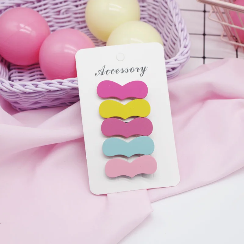 WPCZQVZA 5Pcs/Set Macaron Color Girls Bow Tie Hair Clips Children Cute Pins Hot Sales Accessories For Birthday Gift | Детская одежда и