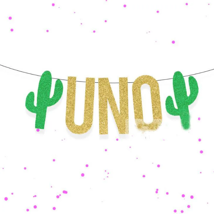 1 комплект Новинка Золотой фиеста Письмо Зеленый Кактус Taco бар бумага Final FIESTA баннеры флаг гирлянда для девичника вечерние украшения