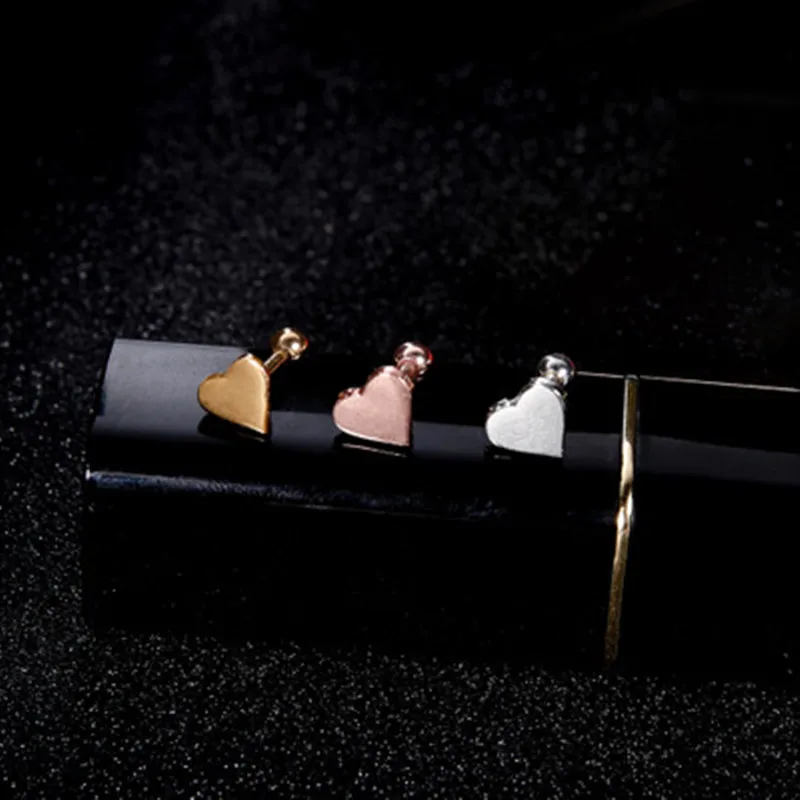 1 пара минимализм Сердце Мини Маленькие винтовые серьги-гвоздики для женщин