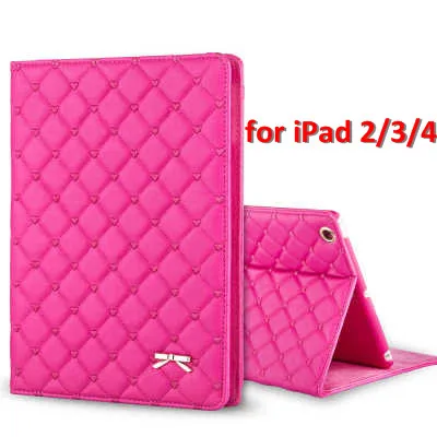 Защитная Пленка чехол для iPad 2/3/4 Чехол из искусственной кожи ультратонкий Анти-пыль смарт-чехол для Appe iPad2/3/4 Capa Para - Цвет: Rose Red for iPad234