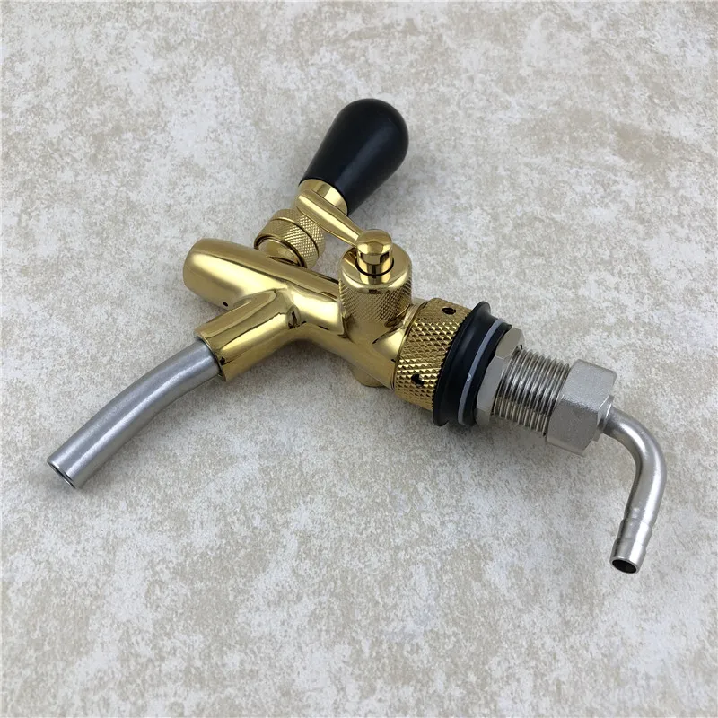 

Draft Beer tap faucet, Adjustable Faucet with golden plating,- Keg Tap Kegerator Spout for Beer Brewing Keg
