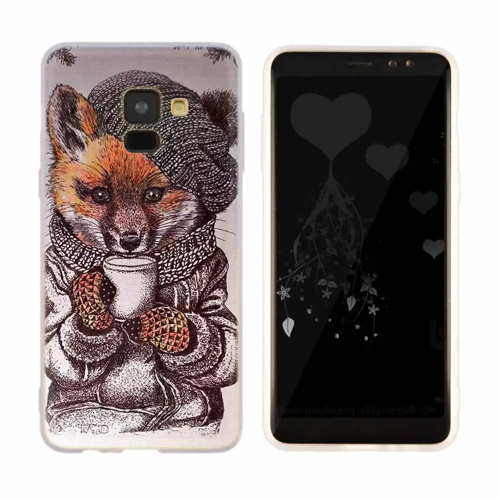 Чехол силиконовый чехол для samsung Galaxy A6 A8 A9 A7 A5 A3 плюс A6S Star аниме забавные foxs милые носки - Цвет: as the picture 04
