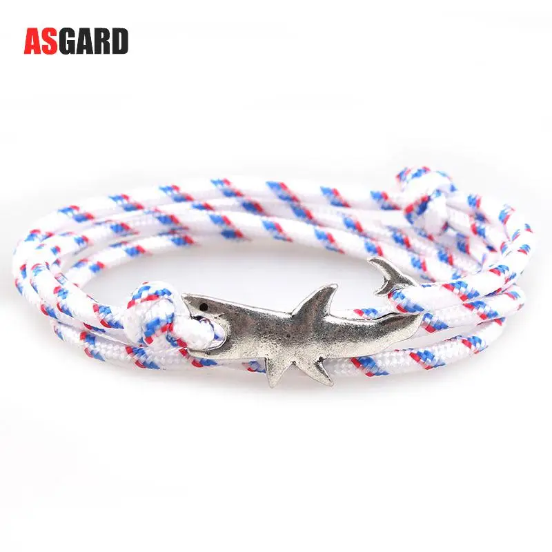 Лидер продаж веревочный браслет ASGARD в виде слоев акулы старинная Серебряная
