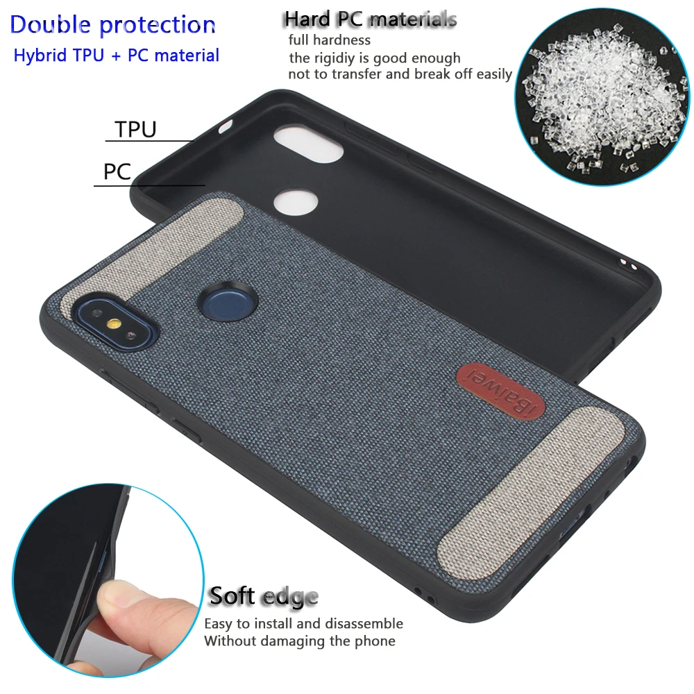 For Xiaomi Redmi Note 5 Pro Case Splice Cloth Fabric Hard PC Phone 7 6 Fashion Protection Back Cover Coque |