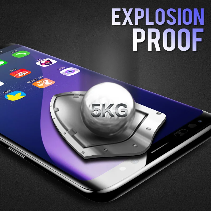 6D полный изогнутый край закаленное Стекло для samsung Galaxy S9 S8 плюс Экран Защитная