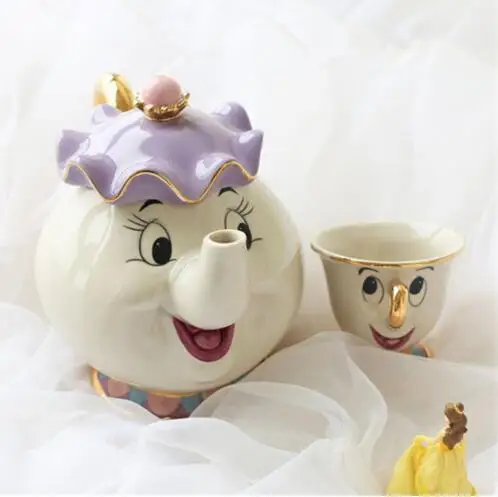 Мультфильм Красота и чудовище Чай горшок установить Миссис Поттс Кофе Чип Кубок