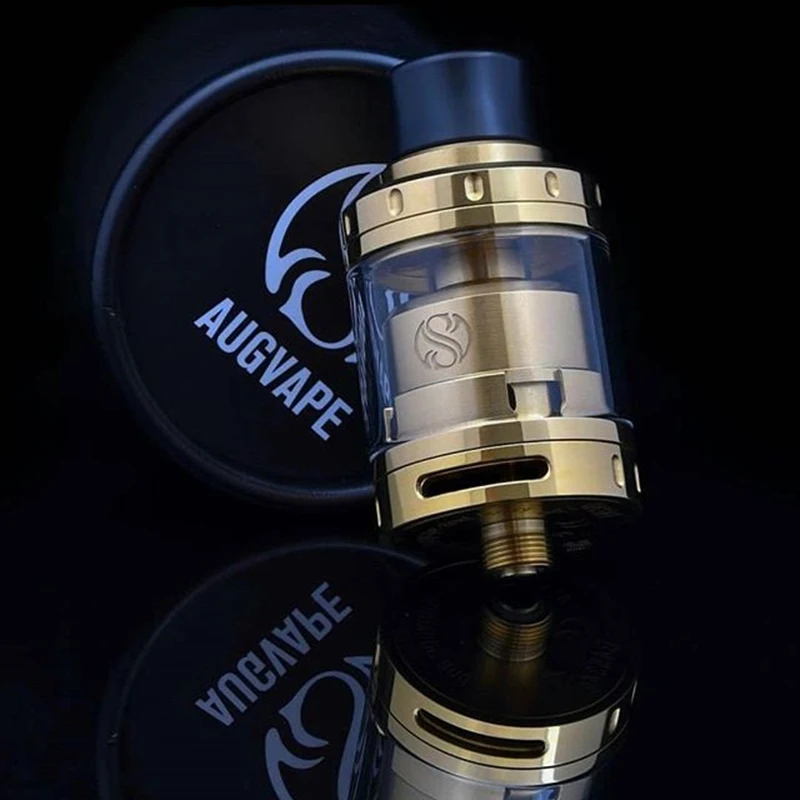 Augvape испаритель танк Мерлин мини RTA атомайзер 24 мм 2 мл позолоченный двойной