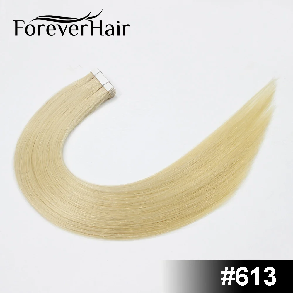 #613 FOREVER HAIR 2,0 г/шт. 18 дюймов человеческие волосы Remy на ленте для наращивания, натуральные человеческие волосы, невидимые пряди для кожи, бесшовные прямые волосы 20 шт./ПАК - Цвет: #613