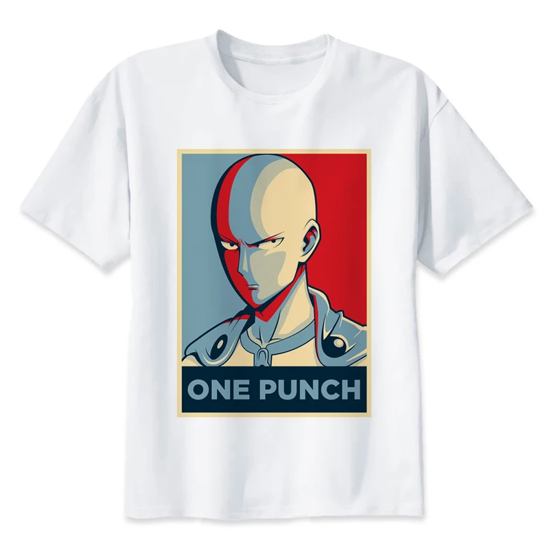 Футболка one punch man saitama, мужская летняя футболка с забавным принтом японского аниме, модные футболки с коротким рукавом белого цвета для мальчиков - Цвет: 921