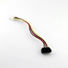 5x IDE 4 Pin Female Molex to SATA 15 Pin Female 90 градусов прямоугольный HDD кабель адаптера питания 20 см