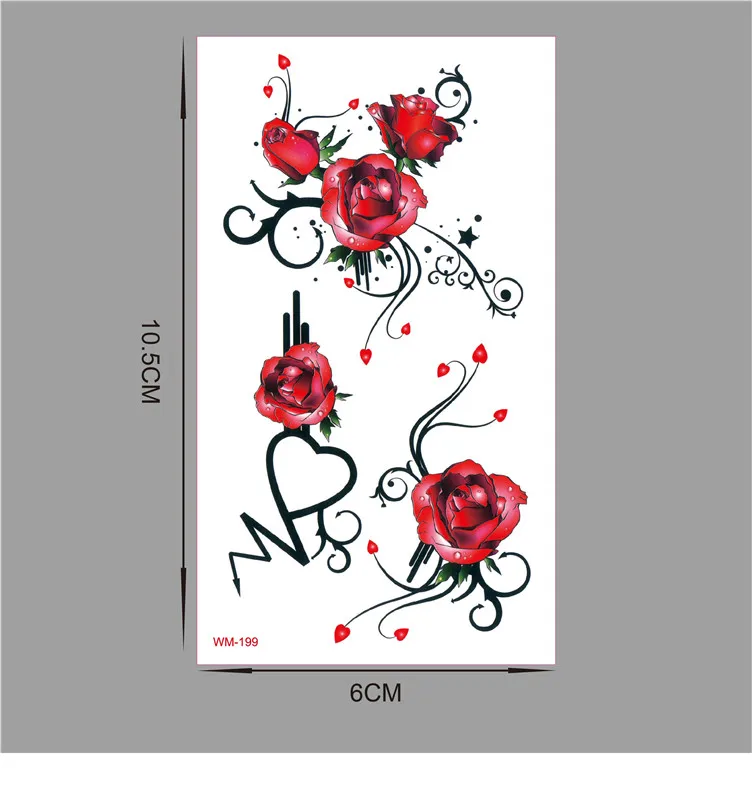 Waterproof Temporary Tatoo Sticker Fake Tattoo Flash Tatto Glitter Tattoos Woman Men Kids Face Stickers Henna Tato Flower WM199 | Красота и