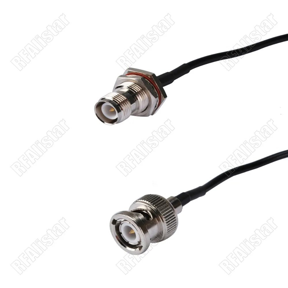 BNC Male Plug to RP-TNC Female Jack Bulkhead Pigtail Cable RG174 For WiFi Radio Router Antenna 15cm/30cm/50cm/1M/2M Or Custom |