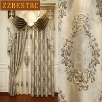 european royal luxury 4d embossed blackout curtains for bedroom upscale hotel with elegant voile curtain for villa living room