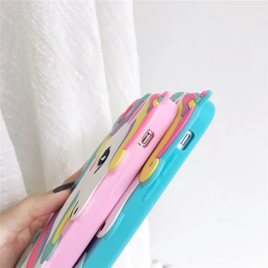 Чехол для iPhone X Силиконовый 3D милый цветной чехол телефона с застенчивой лошадкой