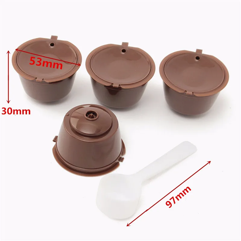 4 шт./компл. Nescafe густо многоразового Кофе капсулы чашки Plsatic многоразовые combinacapsule Кофе капсулы фильтр с ложкой Кофе посуда