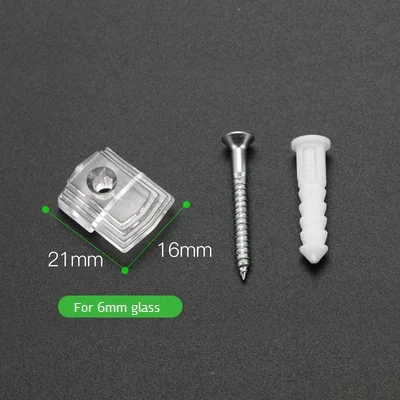 E-6mm Glass 20 шт. настенное крепление Безрамное зеркало зажим скучно свободное стекло с винтом и Анкерной втулкой - Цвет: E-6mm Glass