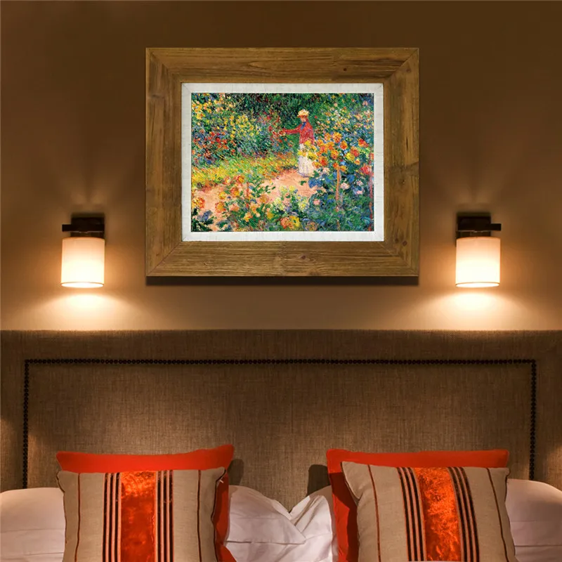 

YongHe Home Decorative Oil painting For Bedroom Monet-Giveni garden Customizable Spray Painting wall deco Frameless ink Poster