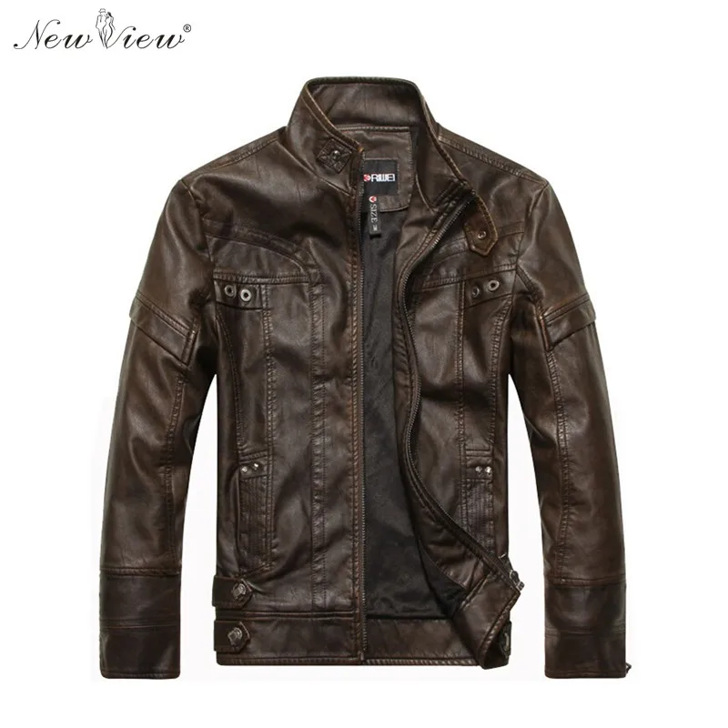 Кожаная куртка зима толстые Мех животных из искусственной кожи Мото-куртки