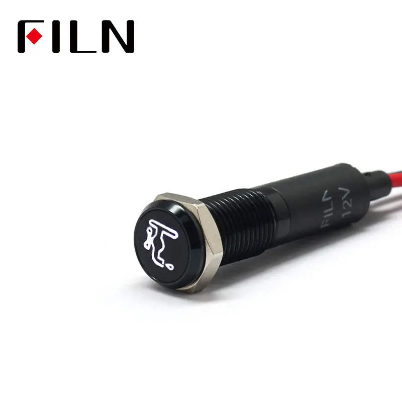 FILN 8 мм Автомобильный Кран для приборной панели с символом светодиода красный