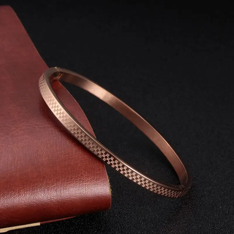 rose gold style 2 Браслет-манжета из нержавеющей стали для женщин с золотыми цифрами и кристаллами CZ браслет Pulseira Lover's Jewelry Bijoux - Окраска металла: rose gold style 2