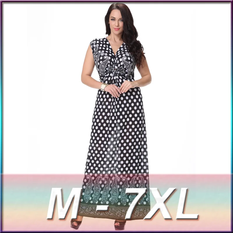 Повседневное женское летнее платье сексуальное в горошек без рукавов с