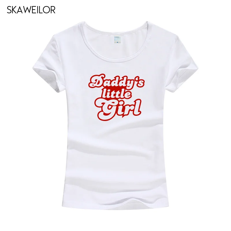 Daddy's Little Girl Print Women T-shirt Cotton Casual Funny Short Sleeve O-neck T Shirt For Lady Top Tee Hipster | Женская одежда