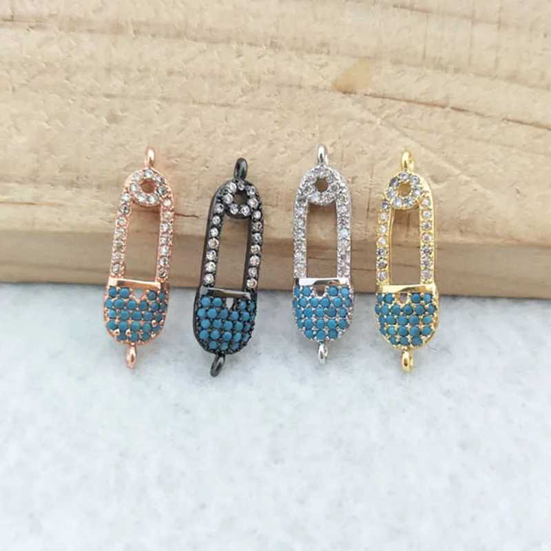 

10pcs CZ zircon Micro Pave Connector,Double Bails Beads Charm,for DIY Bracelets Jewelry Finding CT338