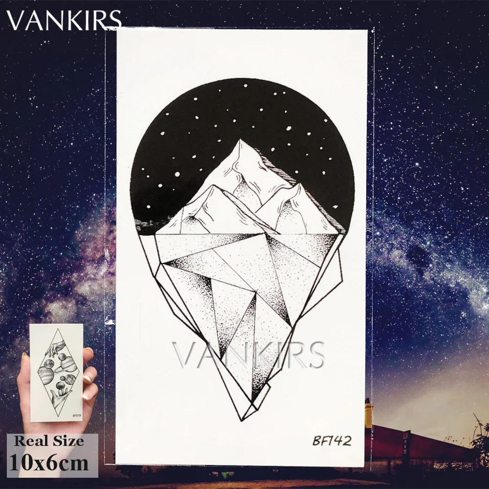 3D геометрические женские татуировки на руку галактические звезды наклейки холм