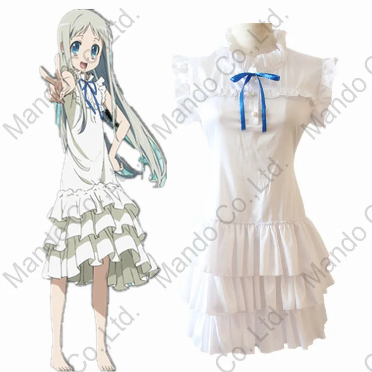 Аниме Anohana Menma Honma Meiko косплей костюм мы все еще не знаем название цветка увидели в