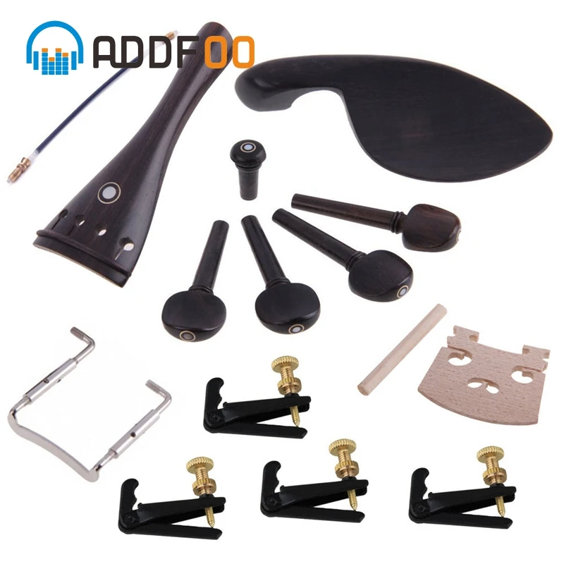 ADDFOO 4/4 Ebony скрипичные принадлежности Запчасти Набор с хвостовые штифты+ китайский кленовый мост Набор для скрипки s Запасные части
