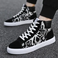 mens high top canvas skateboarding shoes sports shoes outdoors casual sneakers breathable leisure flats shoes chaussure homme