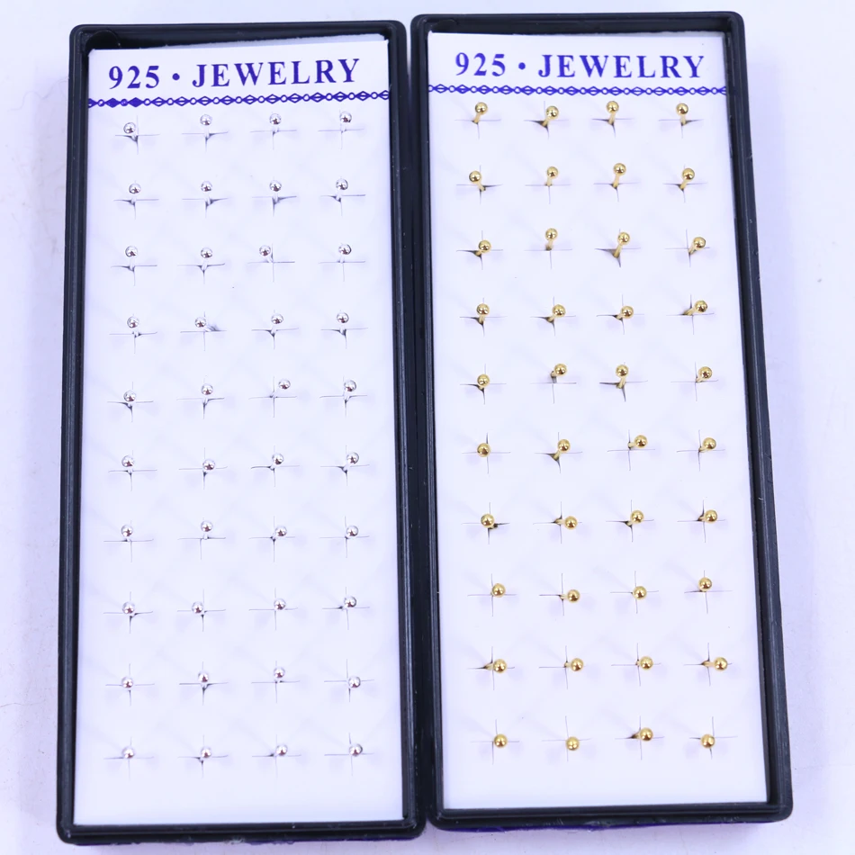 Бесплатная доставка модные ювелирные изделия недорогие милые мини серьги 2 мм