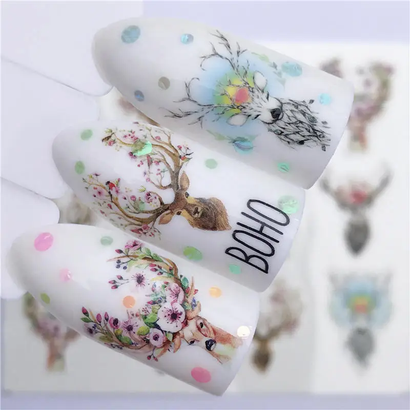 

YWK 1 PC Lace Flower Nail Sticker Decal Water Transfer White Black Tips Women Makeup Tattoos 2021 Summer New Design