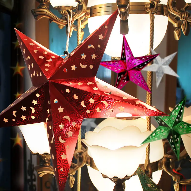 2017 подвески для рождественской вечеринки пентаграмма абажур елка домашний декор