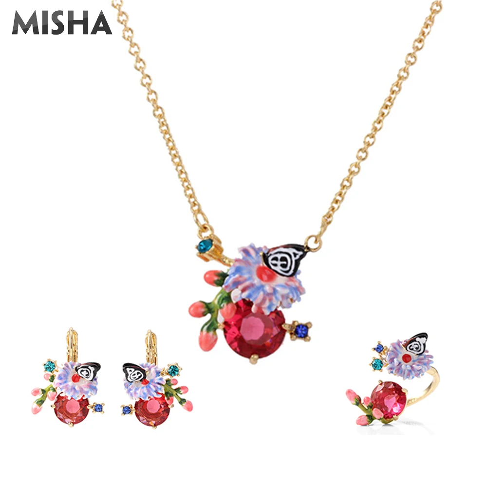 Модные наборы ювелирных изделий MISHA женские кольца подвески эмалированная