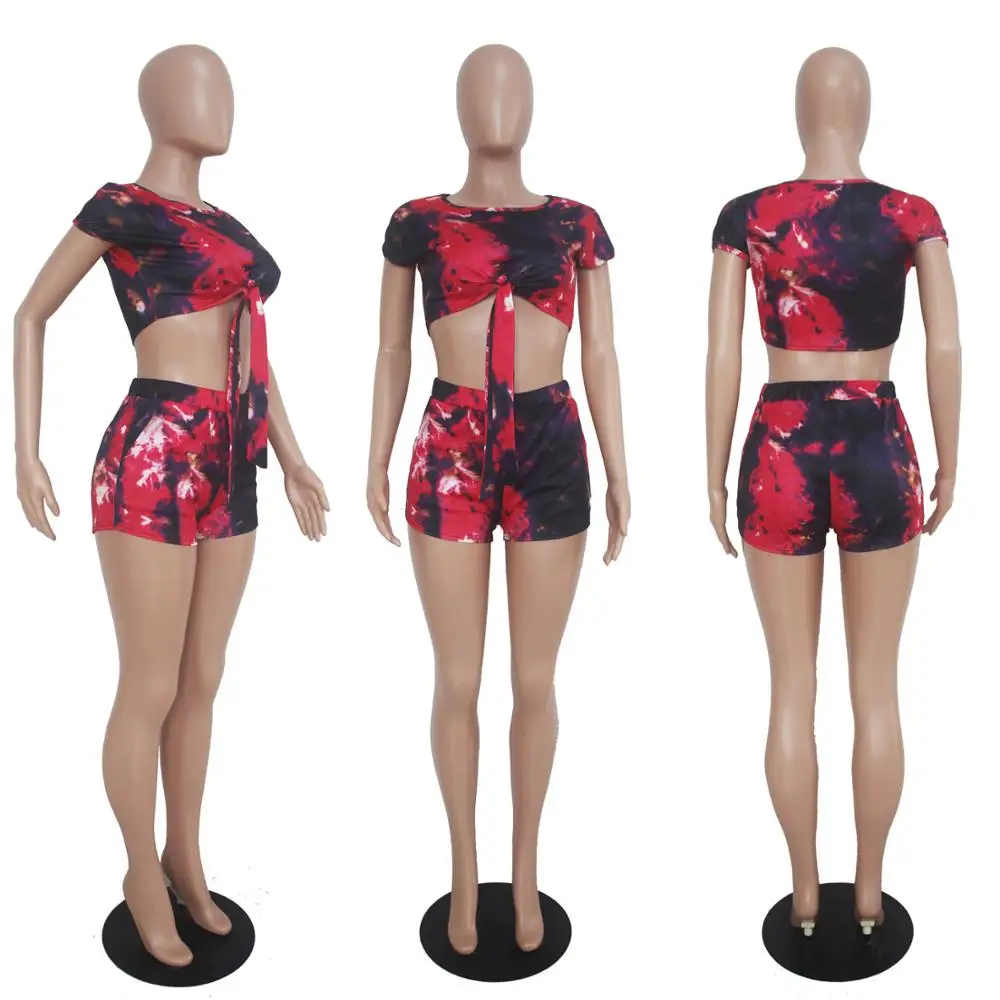 Женский Повседневный комплект из двух предметов сексуальный укороченный топ с