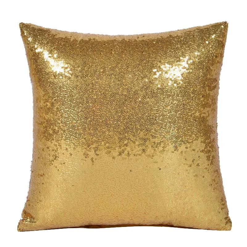 Gold Однотонные блестящие 40x40, серебряные декоративные блестки подушки Bling Подушка Чехол Диван кресло домашний декор чехол для подушки чехол s - Color: Gold