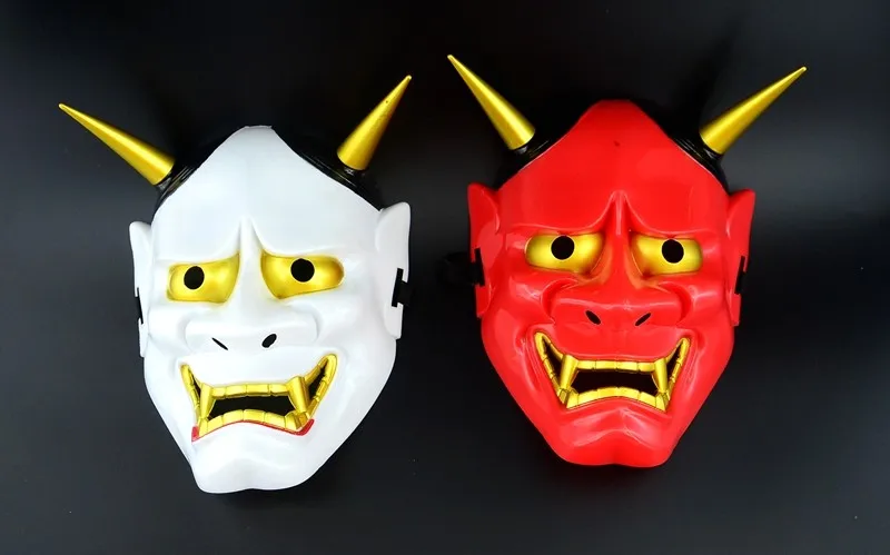 5 шт./лот Hannya ужасная маска дьявола японская традиция косплей красный демон Омен