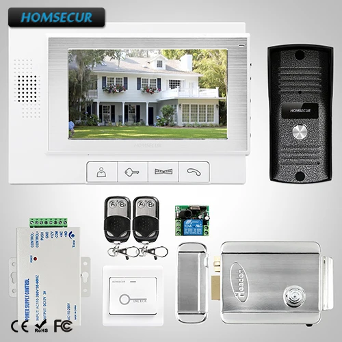 HOMSECUR 7 &quotВидео и Аудио Смарт дверной Звонок + LCD Цветный Экран для Дома/Квартиры