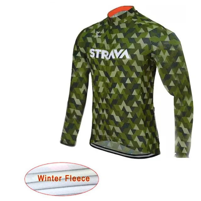 Strava Велоспорт Джерси зимний термальный флис с длинным рукавом набор 16D гель нагрудник брюки Майо Ropa ciclismo Hombre велосипедный велосипед одежда - Цвет: 6