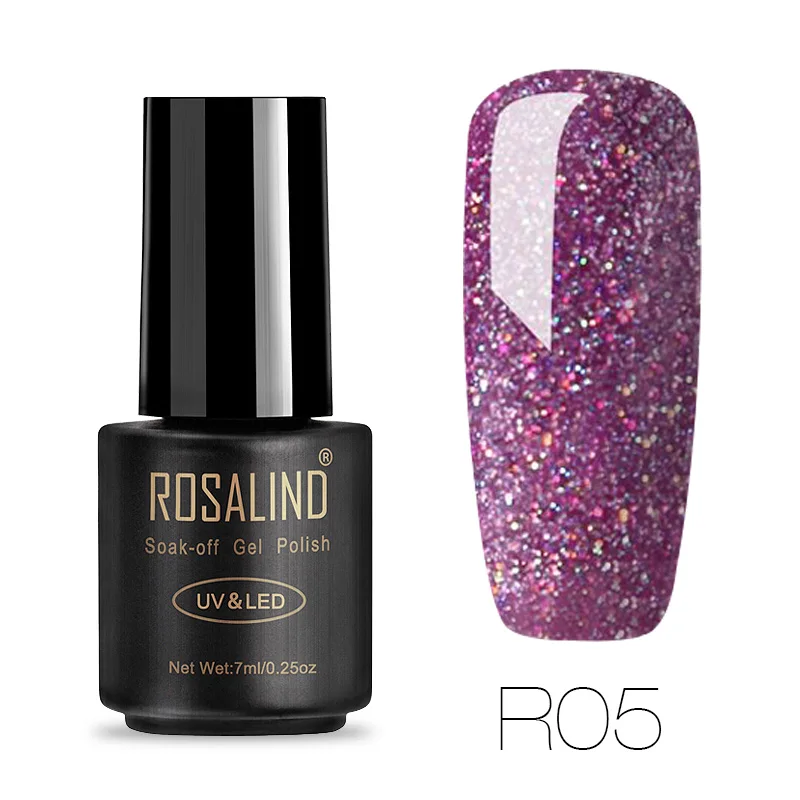 R05 ROSALIND 7 мл Лак для ногтей Радужный мерцающий R01-29 дизайн ногтей УФ светодиодный маникюрный гель для ногтей Полупостоянный замачивающийся Гель-лак - Цвет: R05
