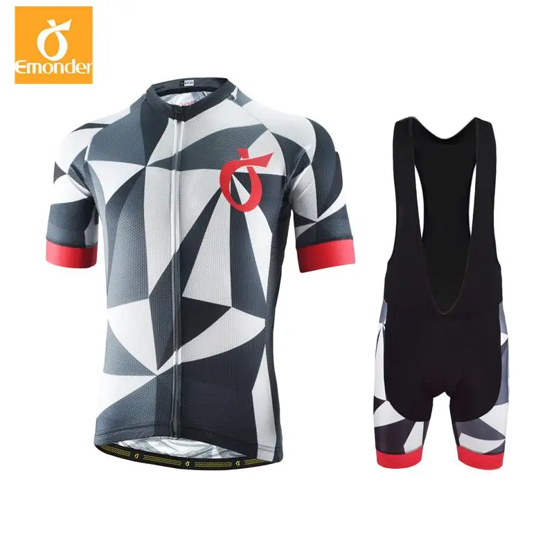 

EMONDER Cycling Jerseys Set New Style Mesh Breathable /Quick-Dry Short Sleeve And Bib Shorts Bike Clothing Ropa Ciclismo