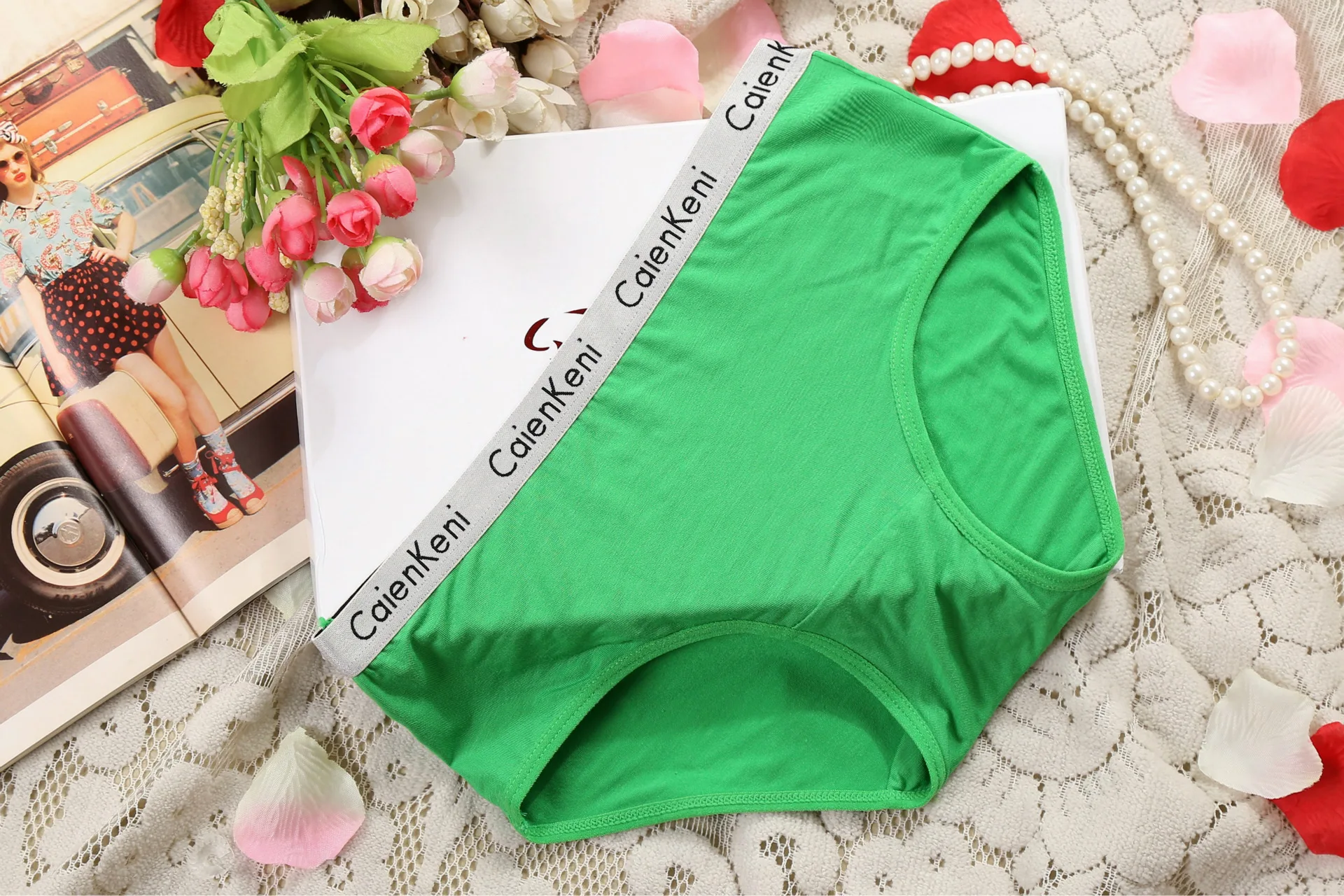 10 pcs green 10 шт./лот, женские трусики, сексуальное хлопковое нижнее белье для девочек, милые сексуальные трусы с принтом, женские дышащие трусы, нижнее белье - Цвет: 10 pcs green