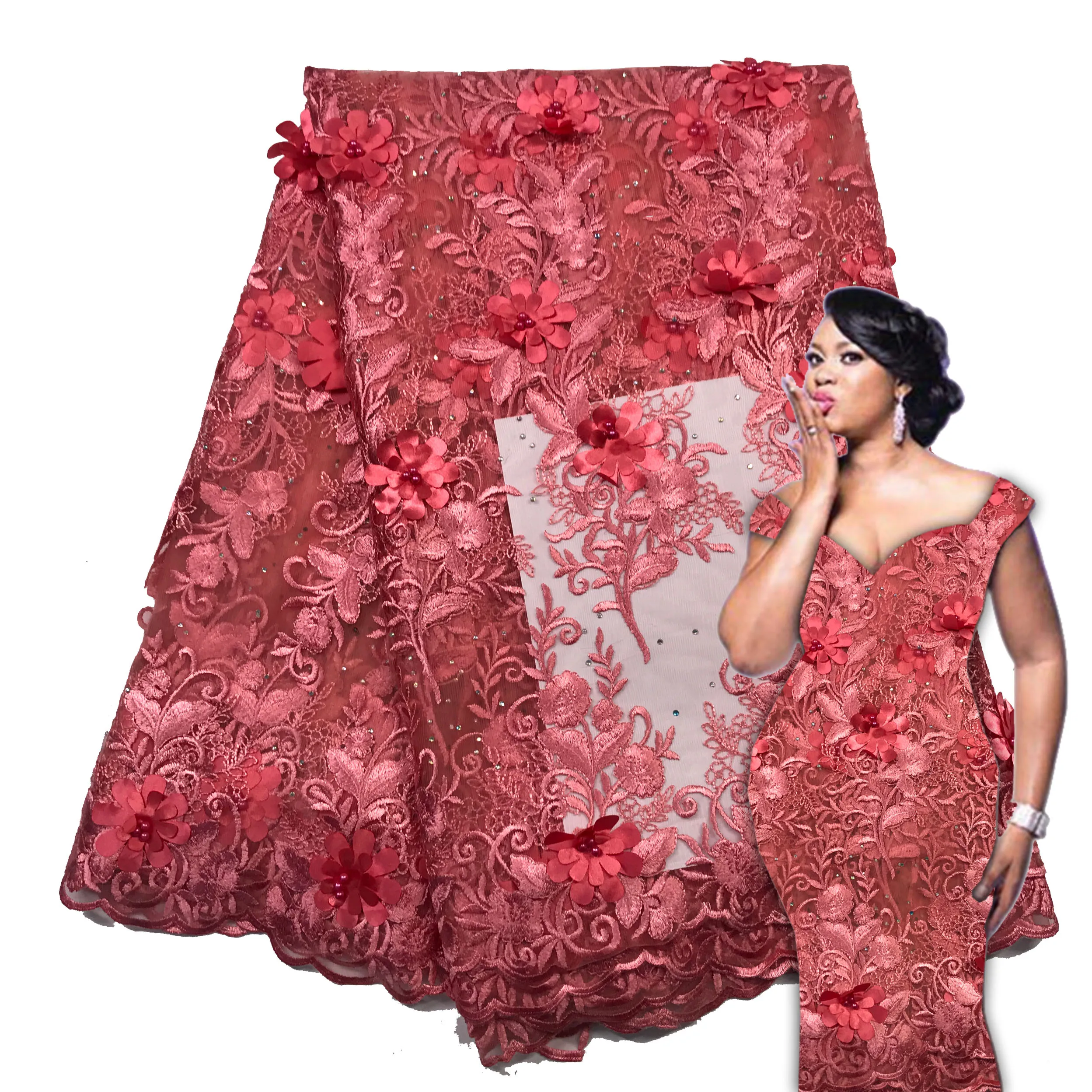 Нигерийская кружевная ткань для свадьбы 2017 африканская французская высокого