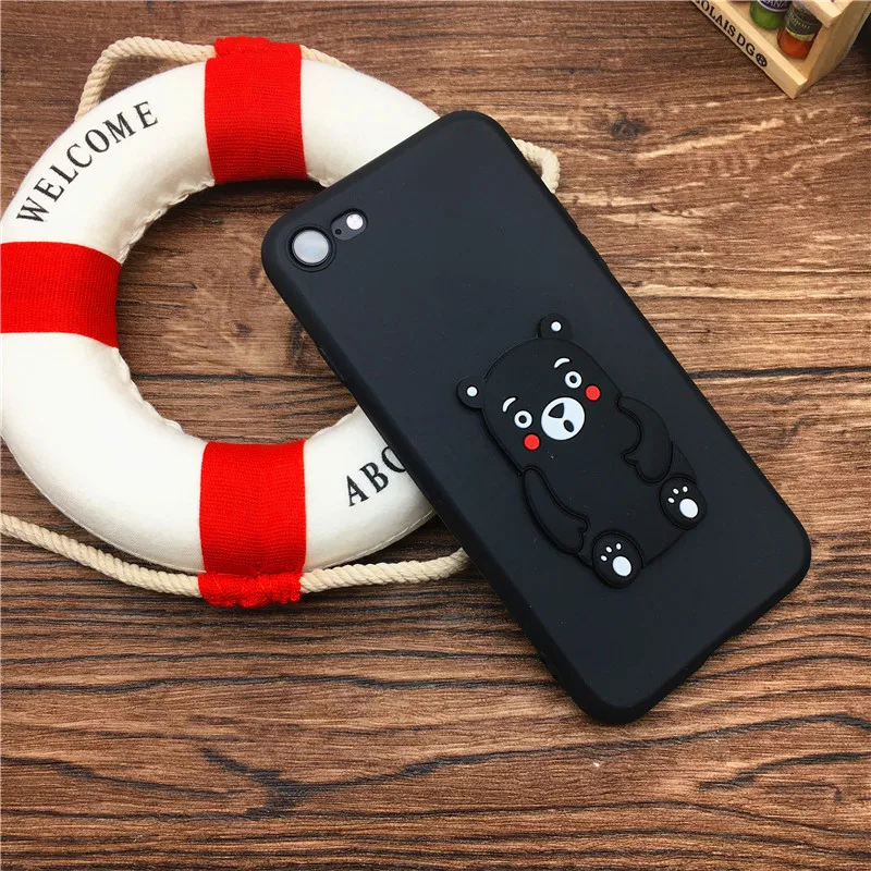 Хит продаж милый чехол с медведем для IPhone X 6 6s 7 5 5S se мягкий силиконовый Коричневый